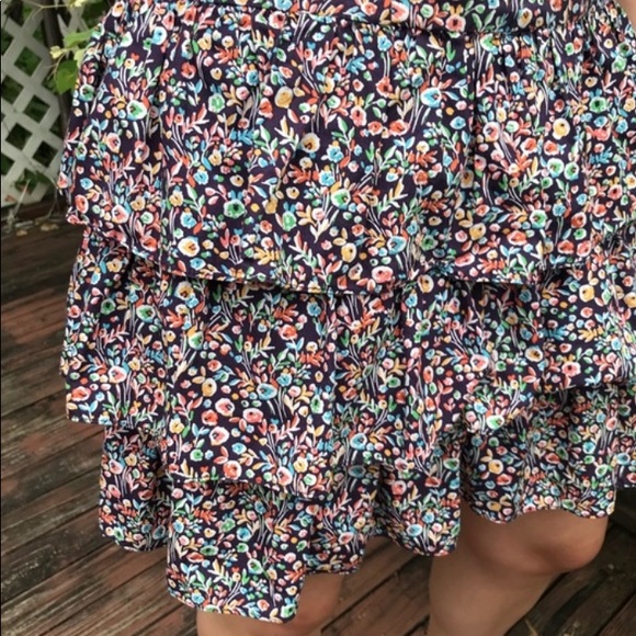 Express | Floral Ruffle Strapless Dress - Picture 6 of 7